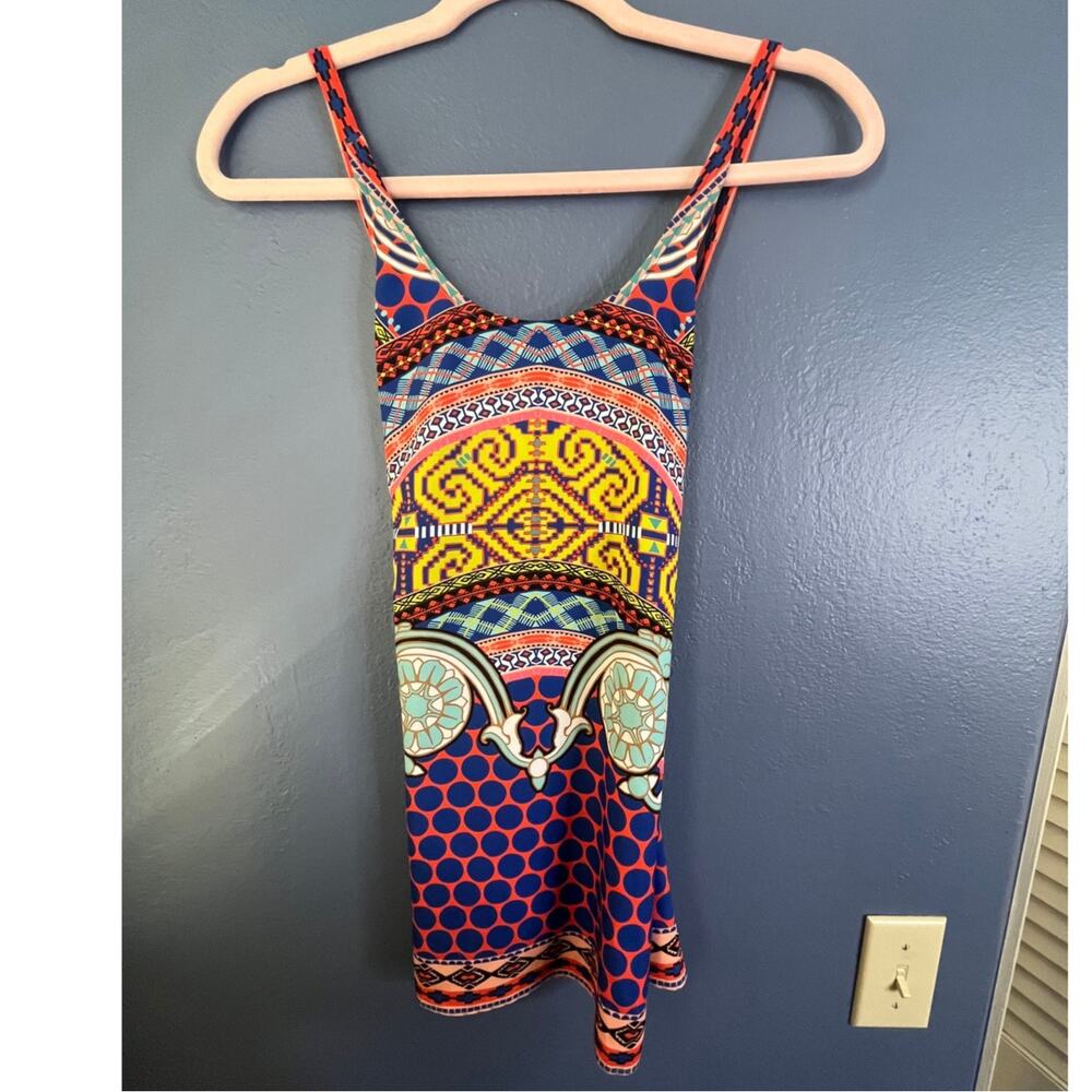 Hale Bob Geometric Criss Cross Back tank top multicolor 100% Polyester XS NWT